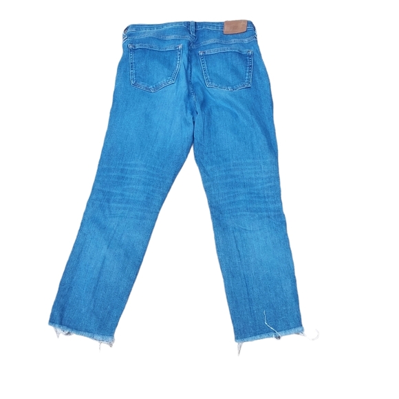 J Crew Jeans 29 Cutoff Whiskered Distressed Straight Skinny Woman Denim Pants - Picture 2 of 2